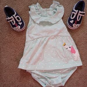 Weiner dog set- shoes and romper